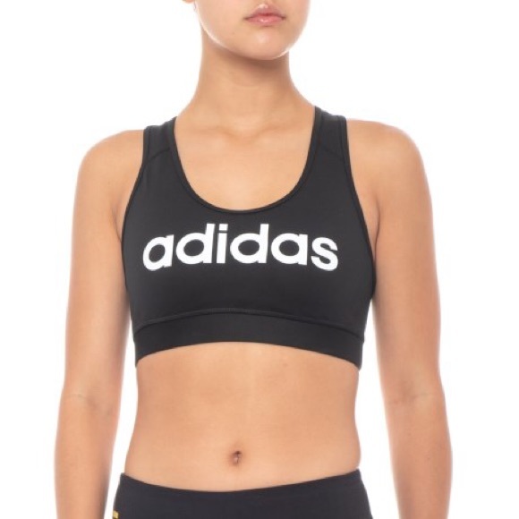 Adidas Black Logo CLIMALITE Racerback Sports Bra - Picture 5 of 5